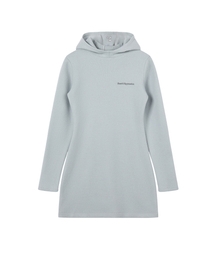 HAIRY HOOD KNIT DRESS - LIGHT BLUE
