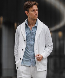 SOMEDIFF | 【SOEMDIFF】ワッフルショールカラーカーディガン メンズ ショール襟 ホワイト ネイビー ブラック 春服 冬服(カーディガン/ボレロ)