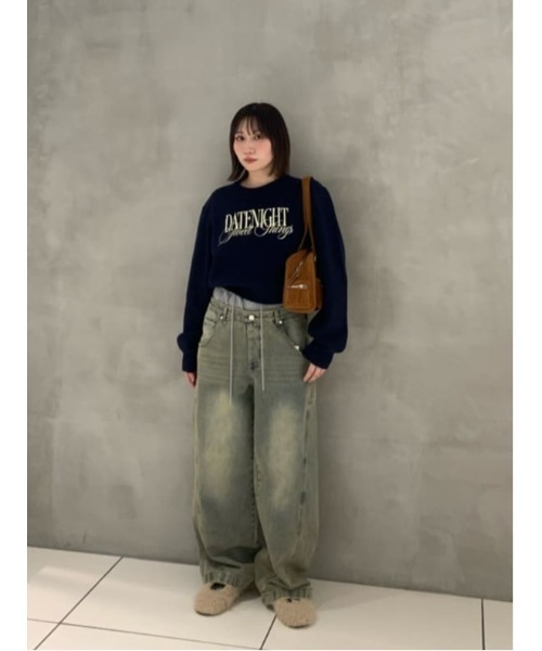 SLY（スライ）の「FRONT LOGO KNIT TOPS フロントロゴ ニット トップス 秋服 冬服（ニット/セーター・レディース・ネイビー/レッド/アイボリー/杢グレー・FREE）」の15枚目の写真