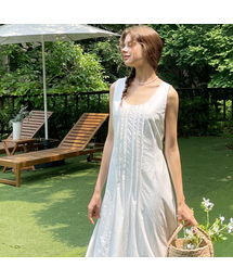 Pintuck long sleeveless dress_4 Colors