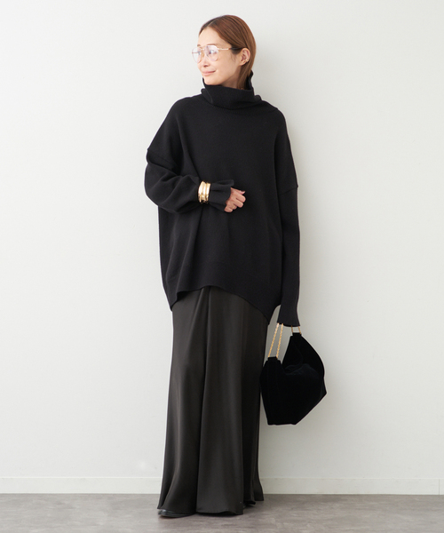 Deuxieme Classe（ドゥーズィエムクラス）の「シルクサテンスカート（スカート・レディース・ブラック/アイボリー・FREE）」の3枚目の写真