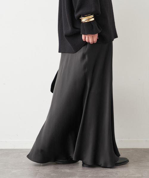 Deuxieme Classe（ドゥーズィエムクラス）の「シルクサテンスカート（スカート・レディース・ブラック/アイボリー・FREE）」の6枚目の写真