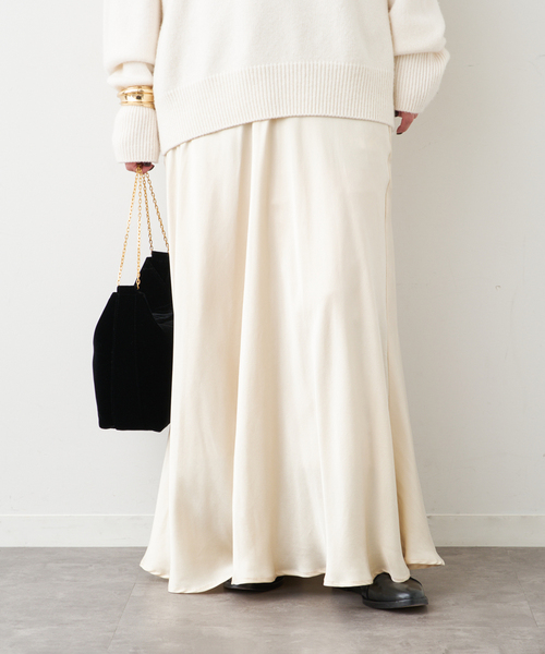 Deuxieme Classe（ドゥーズィエムクラス）の「シルクサテンスカート（スカート・レディース・ブラック/アイボリー・FREE）」の14枚目の写真