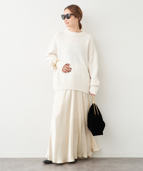 Deuxieme Classe（ドゥーズィエムクラス）の「シルクサテンスカート（スカート・レディース・ブラック/アイボリー・FREE）」の17枚目の写真