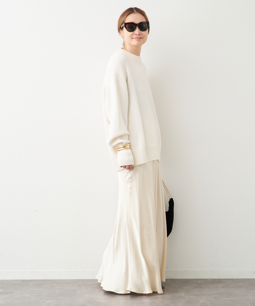 Deuxieme Classe（ドゥーズィエムクラス）の「シルクサテンスカート（スカート・レディース・ブラック/アイボリー・FREE）」の18枚目の写真