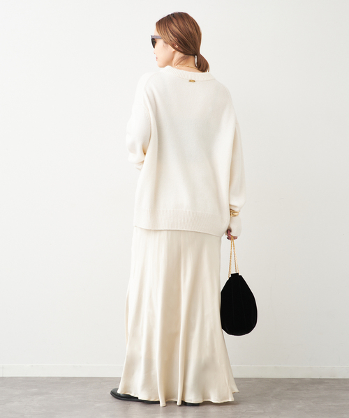 Deuxieme Classe（ドゥーズィエムクラス）の「シルクサテンスカート（スカート・レディース・ブラック/アイボリー・FREE）」の19枚目の写真