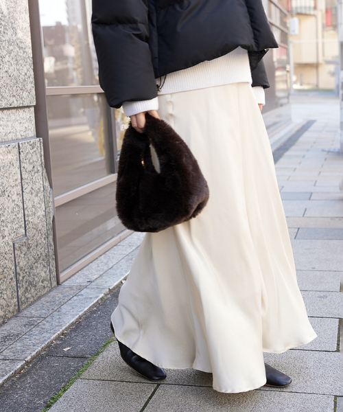 Deuxieme Classe（ドゥーズィエムクラス）の「シルクサテンスカート（スカート・レディース・ブラック/アイボリー・FREE）」の20枚目の写真