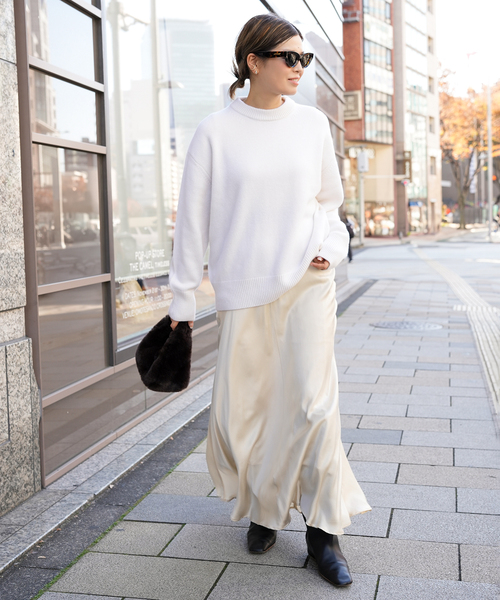 Deuxieme Classe（ドゥーズィエムクラス）の「シルクサテンスカート（スカート・レディース・ブラック/アイボリー・FREE）」の21枚目の写真