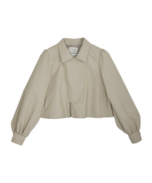 Ameri（アメリ）の「LADY GATHER RIDERS JACKET（ライダースジャケット・レディース・アイボリー/ブラック/カーキ・SMALL/MEDIUM）」の19枚目の写真