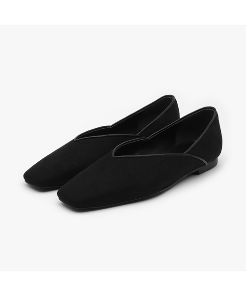 SAPPUN(サプン)の「ウィンスロースクエアフラットシューズ(1cm)(バレエシューズ・レディース・ベージュ/ブラック/ブラウン・22.5cm/23cm/23.5cm/24cm/24.5cm/25cm/25.5cm)」の2枚目の写真