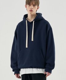 レイヤードストリングテープフード[NAVY]