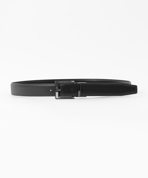 COMME CA ISM（コムサイズム）の「【リバーシブル】マイクロ市松型押しベルト（ベルト・メンズ・ブラック系その他・FREE）」の2枚目の写真