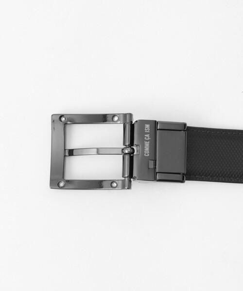 COMME CA ISM（コムサイズム）の「【リバーシブル】マイクロ市松型押しベルト（ベルト・メンズ・ブラック系その他・FREE）」の4枚目の写真