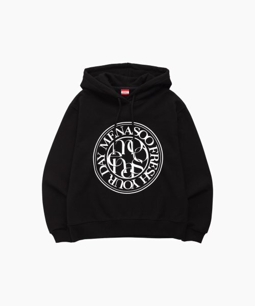 MENASOO(ミナス)の「UNISEX CIRCLE LOGO HOODIE_BK(パーカー・レディース・ブラック・1)」の5枚目の写真