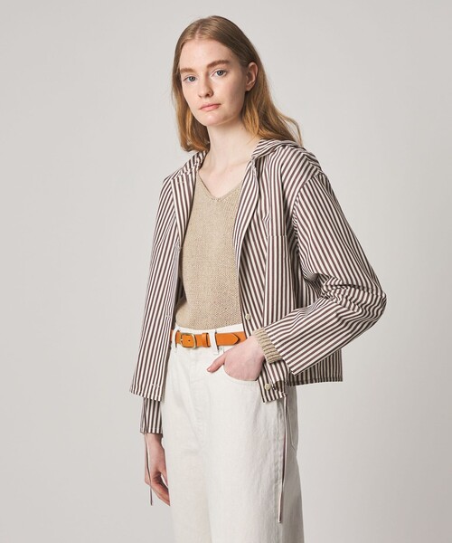 Steven Alan(スティーブンアラン)の「<Steven Alan>コットン キュプラ ストライプ フード シャツ(シャツ/ブラウス・レディース・ブラウン/ネイビー・M/S)」の8枚目の写真