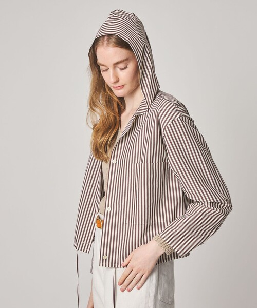 Steven Alan(スティーブンアラン)の「<Steven Alan>コットン キュプラ ストライプ フード シャツ(シャツ/ブラウス・レディース・ブラウン/ネイビー・M/S)」の11枚目の写真