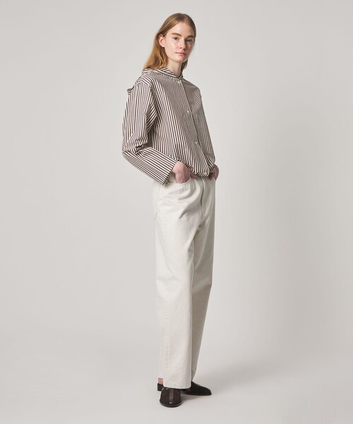 Steven Alan(スティーブンアラン)の「<Steven Alan>コットン キュプラ ストライプ フード シャツ(シャツ/ブラウス・レディース・ブラウン/ネイビー・M/S)」の13枚目の写真