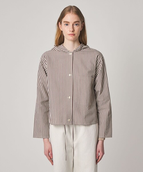 Steven Alan(スティーブンアラン)の「<Steven Alan>コットン キュプラ ストライプ フード シャツ(シャツ/ブラウス・レディース・ブラウン/ネイビー・M/S)」の18枚目の写真