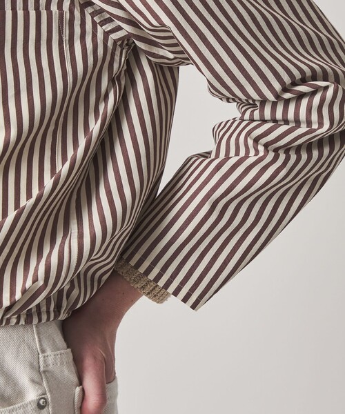 Steven Alan(スティーブンアラン)の「<Steven Alan>コットン キュプラ ストライプ フード シャツ(シャツ/ブラウス・レディース・ブラウン/ネイビー・M/S)」の22枚目の写真