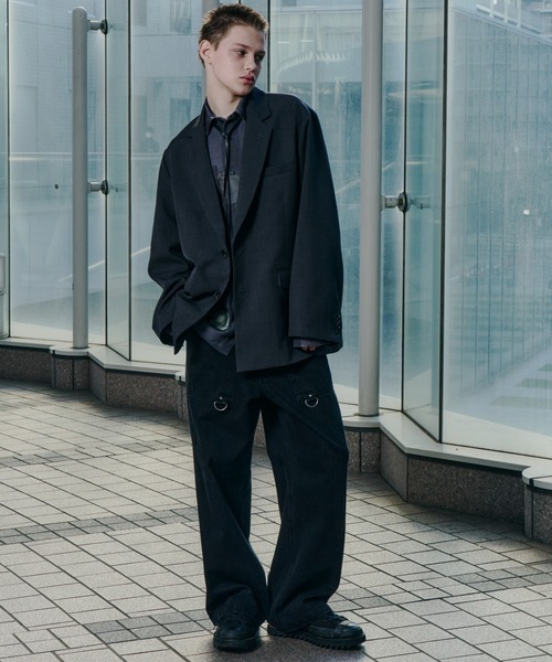 AIVER（アイバー）の「AIVER　ボンテージデニムベイカーパンツ（その他パンツ・メンズ・ブラック/ホワイト・LARGE/MEDIUM/SMALL/X-SMALL）」の3枚目の写真