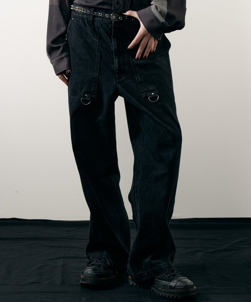 AIVER（アイバー）の「AIVER　ボンテージデニムベイカーパンツ（その他パンツ・メンズ・ブラック/ホワイト・LARGE/MEDIUM/SMALL/X-SMALL）」の14枚目の写真