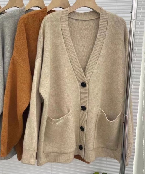 SPIGA（スピーガ）の「ｵｰﾊﾞｰｻｲｽﾞVﾈｯｸﾆｯﾄｶｰﾃﾞｨｶﾞﾝ（カーディガン/ボレロ・レディース・ベージュ/ダークグレー/ブラウン/ブラック・FREE）」の4枚目の写真