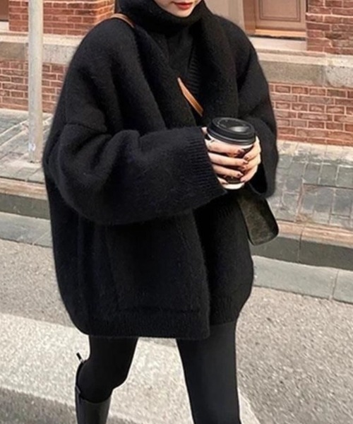 SPIGA（スピーガ）の「ｵｰﾊﾞｰｻｲｽﾞVﾈｯｸﾆｯﾄｶｰﾃﾞｨｶﾞﾝ（カーディガン/ボレロ・レディース・ベージュ/ダークグレー/ブラウン/ブラック・FREE）」の5枚目の写真