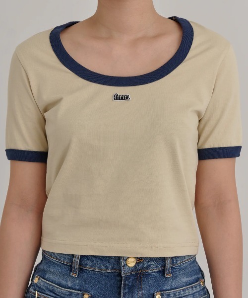 forget-me-nots（フォーゲットミーノッツ）の「RINGER TEE FMN-25SS-CS-002（Tシャツ/カットソー・レディース・ホワイト/イエロー/ブラック・FREE）」の3枚目の写真