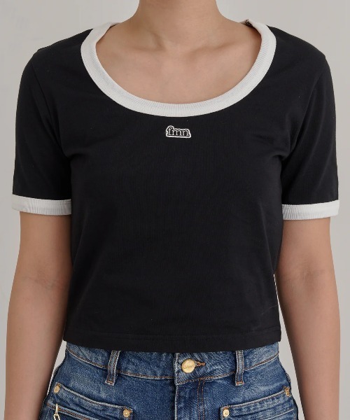 forget-me-nots（フォーゲットミーノッツ）の「RINGER TEE FMN-25SS-CS-002（Tシャツ/カットソー・レディース・ホワイト/イエロー/ブラック・FREE）」の2枚目の写真