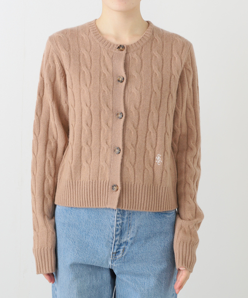 【SPORTY&RICH/スポーティアンドリッチ】SRC Cableknit Cashmere Cardigan