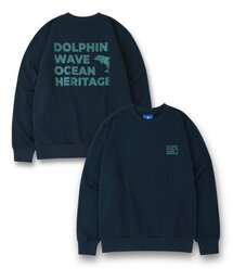 DOLPHIN WAVE APPAREL（ドルフィンウェーブアパレル）の「ドルフィンオーシャンヘリテージ スウェット ネイビー（スウェット）」