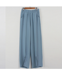 BBAEBBAE（ペッペ）の「Banding slip line front slit span long straight pants（その他パンツ）」