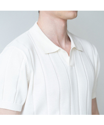 ALLCLASSIC（オールクラシック）の「ALCKT029 Washable Lip Open Collar Knit_ivory（ポロシャツ）」
