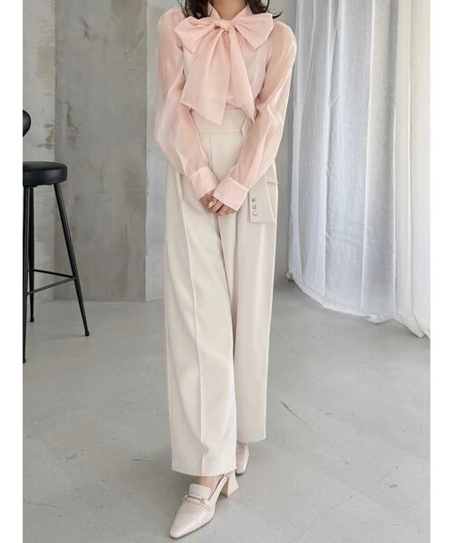 MERCURYDUO(マーキュリーデュオ)の「【セットアップ着用可】サイドベルトストレートパンツ(その他パンツ・レディース・アイボリー/ブラウン・MEDIUM/SMALL)」の14枚目の写真