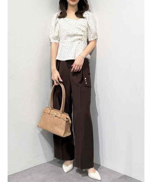 MERCURYDUO(マーキュリーデュオ)の「【セットアップ着用可】サイドベルトストレートパンツ(その他パンツ・レディース・アイボリー/ブラウン・MEDIUM/SMALL)」の19枚目の写真