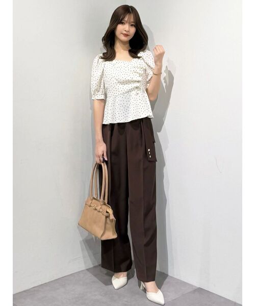 MERCURYDUO(マーキュリーデュオ)の「【セットアップ着用可】サイドベルトストレートパンツ(その他パンツ・レディース・アイボリー/ブラウン・MEDIUM/SMALL)」の20枚目の写真