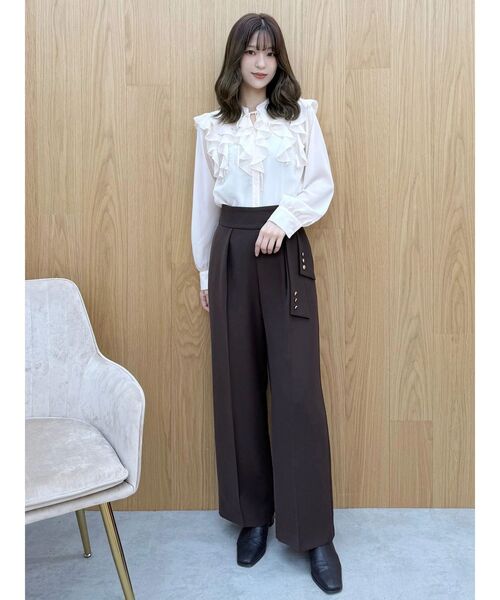 MERCURYDUO(マーキュリーデュオ)の「【セットアップ着用可】サイドベルトストレートパンツ(その他パンツ・レディース・アイボリー/ブラウン・MEDIUM/SMALL)」の21枚目の写真