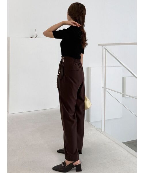 MERCURYDUO(マーキュリーデュオ)の「【セットアップ着用可】サイドベルトストレートパンツ(その他パンツ・レディース・アイボリー/ブラウン・MEDIUM/SMALL)」の10枚目の写真