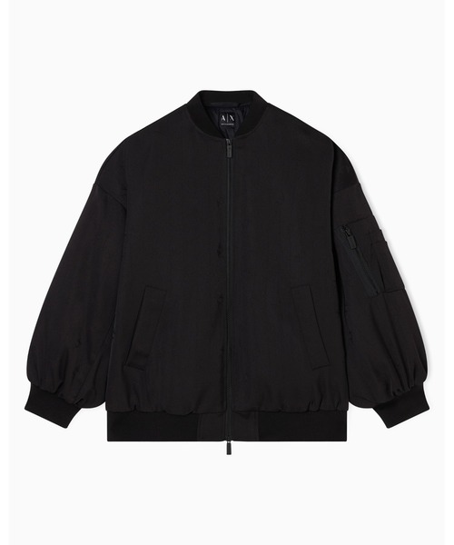 ARMANI EXCHANGE(アルマーニエクスチェンジ)の「【A|X アルマーニ エクスチェンジ】オールオーバーロゴ バックフリルボンバージャケット(ブルゾン・レディース・ブラック・X-SMALL/SMALL/MEDIUM/LARGE)」の6枚目の写真