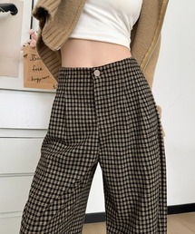スラックス（ブラウン/茶色系・チェック柄）ファッション通販 - ZOZOTOWN