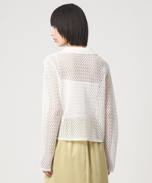 EMMEL REFINES（エメルリファインズ）の「＜EMMEL REFINES＞EM HM スパンコール メッシュ ニット（ニット/セーター・レディース・ライトブルー/ライトピンク/ホワイト・FREE）」の6枚目の写真