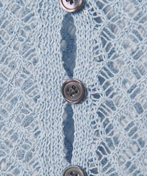 EMMEL REFINES（エメルリファインズ）の「＜EMMEL REFINES＞EM HM スパンコール メッシュ ニット（ニット/セーター・レディース・ライトブルー/ライトピンク/ホワイト・FREE）」の14枚目の写真