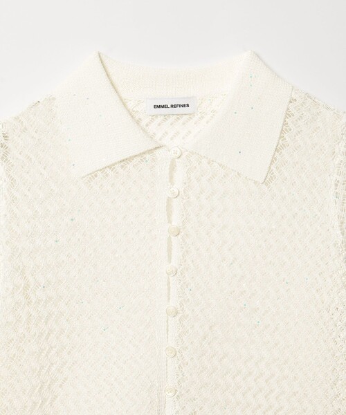 EMMEL REFINES（エメルリファインズ）の「＜EMMEL REFINES＞EM HM スパンコール メッシュ ニット（ニット/セーター・レディース・ライトブルー/ライトピンク/ホワイト・FREE）」の18枚目の写真