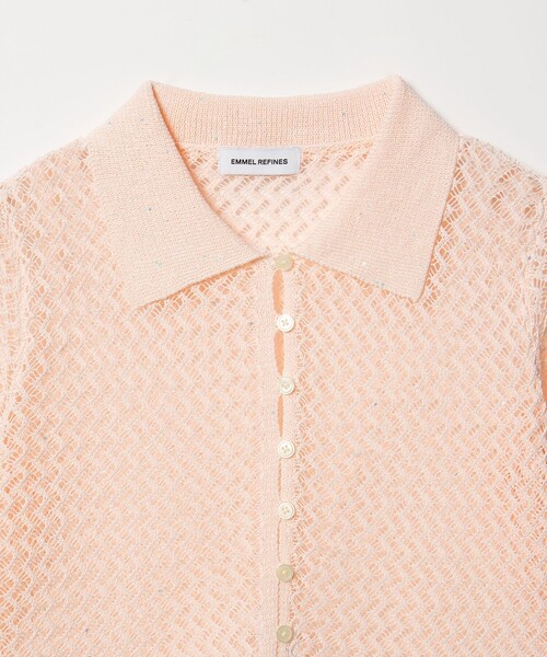 EMMEL REFINES（エメルリファインズ）の「＜EMMEL REFINES＞EM HM スパンコール メッシュ ニット（ニット/セーター・レディース・ライトブルー/ライトピンク/ホワイト・FREE）」の21枚目の写真