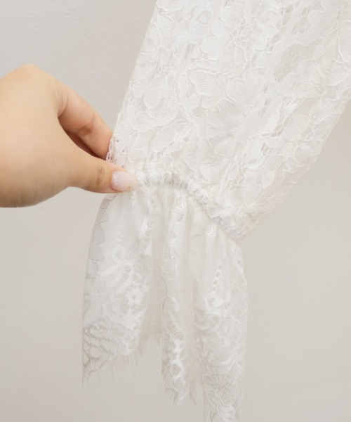 CLETTE(クレット)の「CLETTEオリジナルリボンタイスカラップレースブラウス(シャツ/ブラウス・レディース・ブラック/ホワイト・4L/3L/LL)」の14枚目の写真