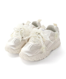 SLAP SLIP（スラップスリップ）の「キラふわフラワーリボンスニーカー(17~22cm)（スニーカー）」