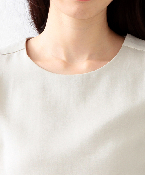 Ray BEAMS（レイビームス）の「RBS / オープン バックレースアップ（シャツ/ブラウス・レディース・ライトグレー/ネイビー・0/1）」の7枚目の写真