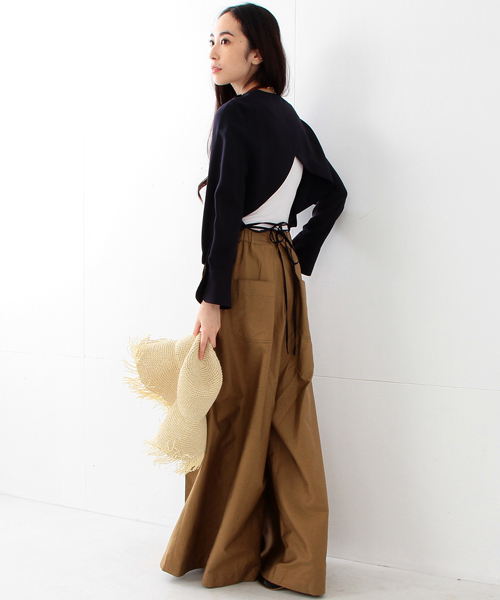 Ray BEAMS（レイビームス）の「RBS / オープン バックレースアップ（シャツ/ブラウス・レディース・ライトグレー/ネイビー・0/1）」の13枚目の写真