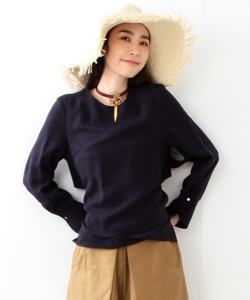 Ray BEAMS（レイビームス）の「RBS / オープン バックレースアップ（シャツ/ブラウス・レディース・ライトグレー/ネイビー・0/1）」の20枚目の写真