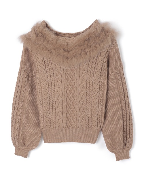 M DOLLY(エムドリー)の「fox fur melia loose knit tops/フォックスファーメリアルーズニットトップス(ニット/セーター・レディース・ホワイト/ブラウン/ブルー・FREE)」の19枚目の写真